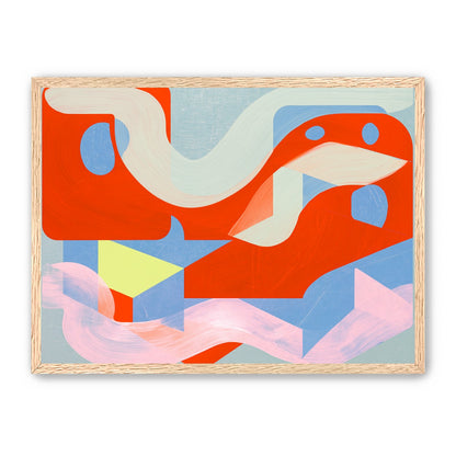 Pale sweep over red blocks