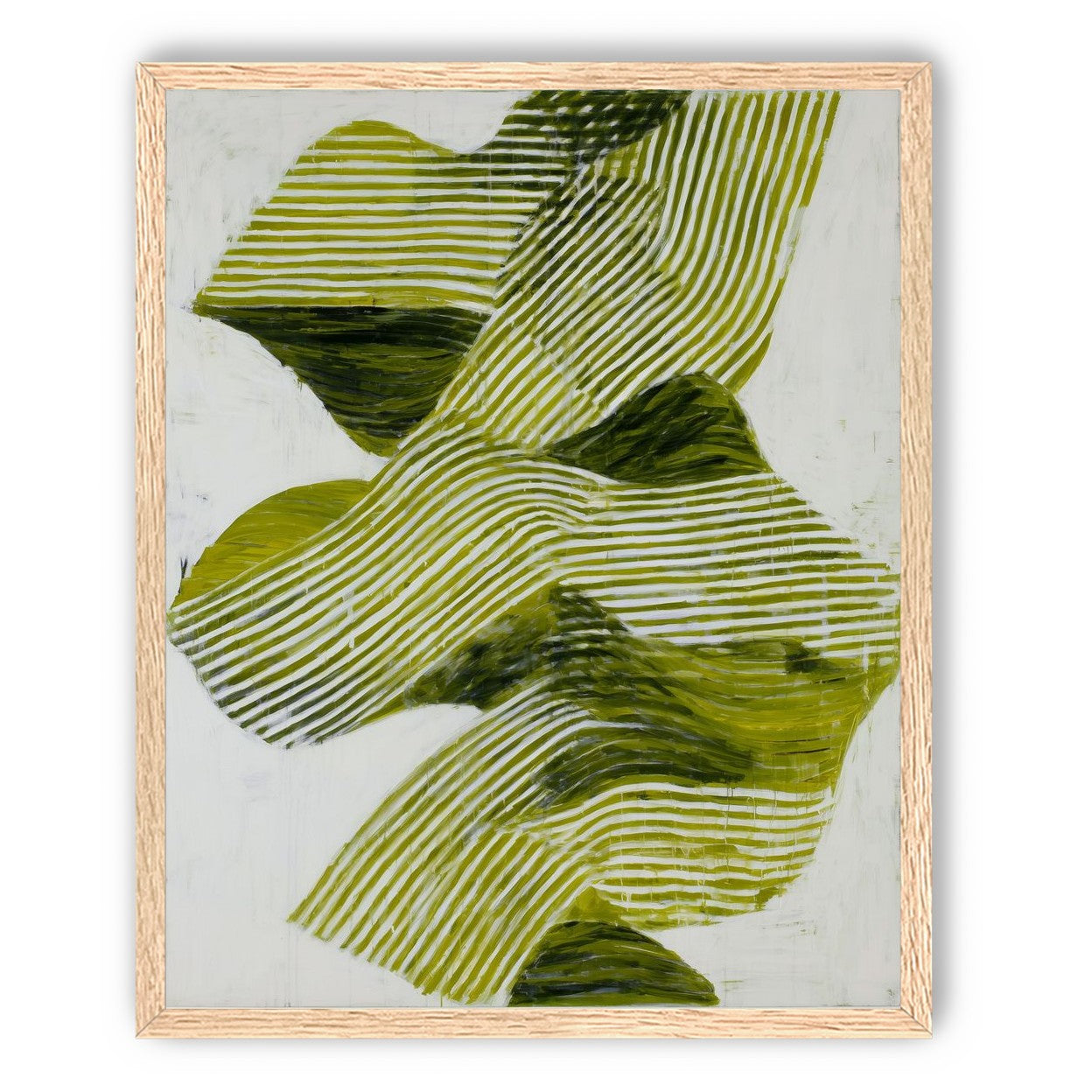 Olive stripes across white