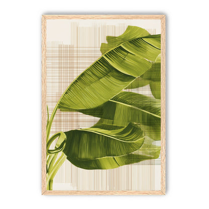 Banana leaves against the grid