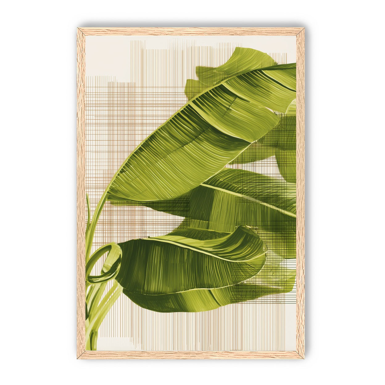 Banana leaves against the grid
