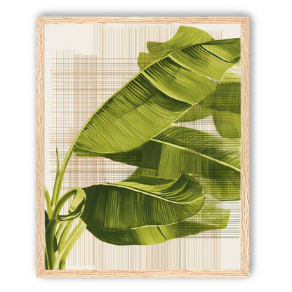 Banana leaves against the grid