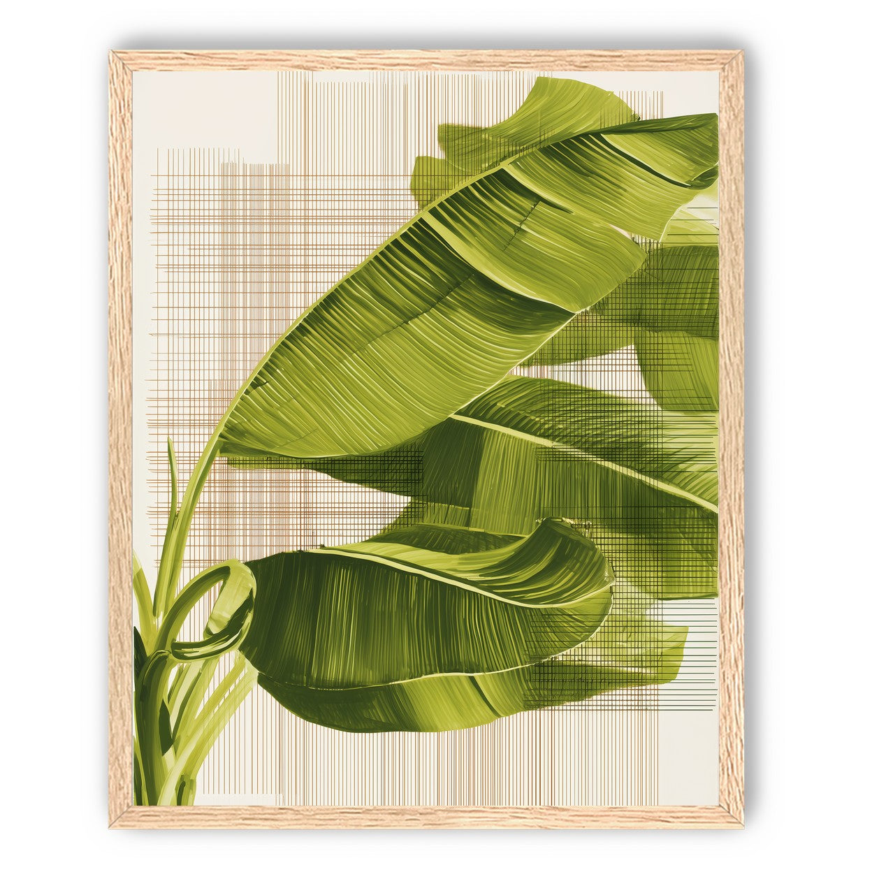 Banana leaves against the grid