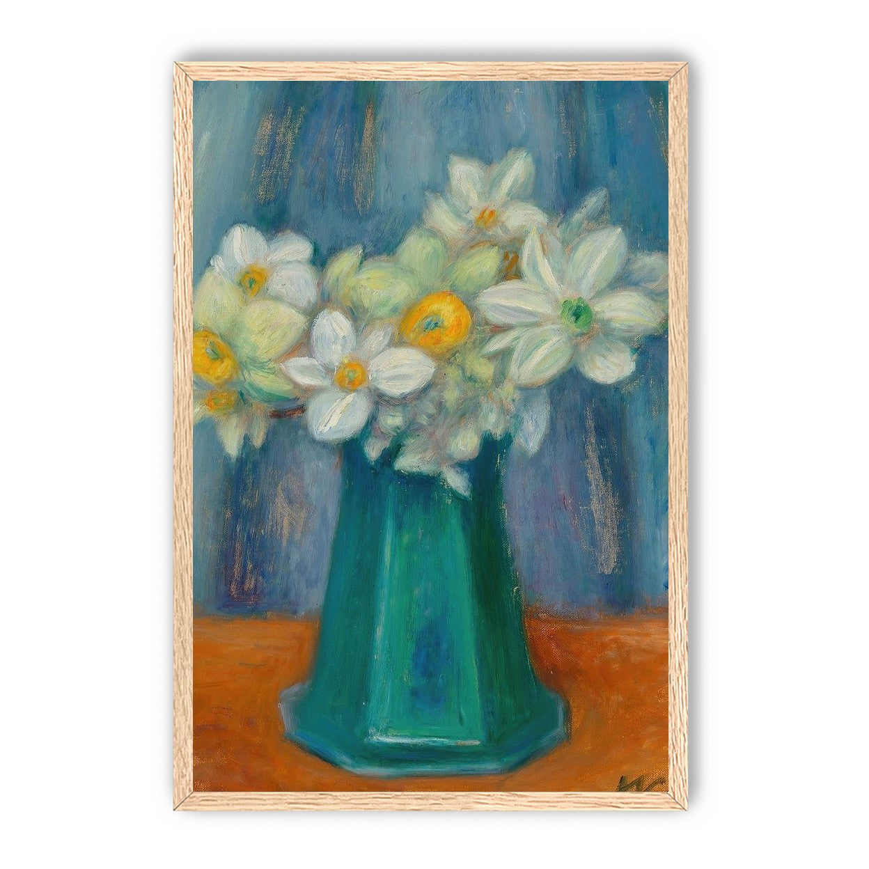 Daisies in green glass