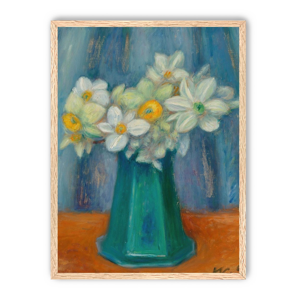 Daisies in green glass
