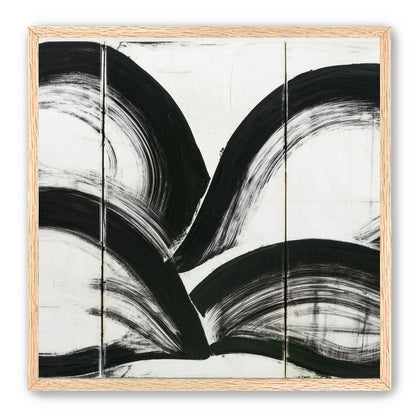 Black arcs across white panels