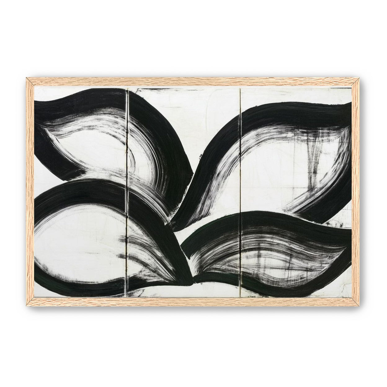 Black arcs across white panels