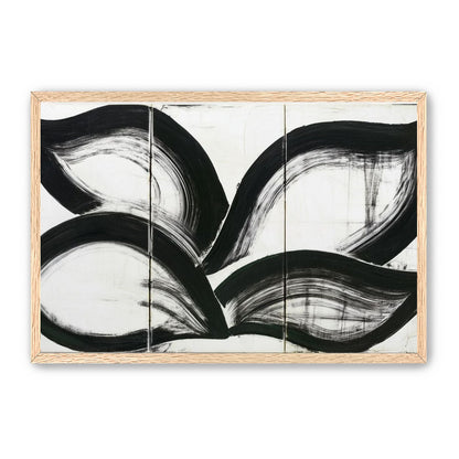 Black arcs across white panels