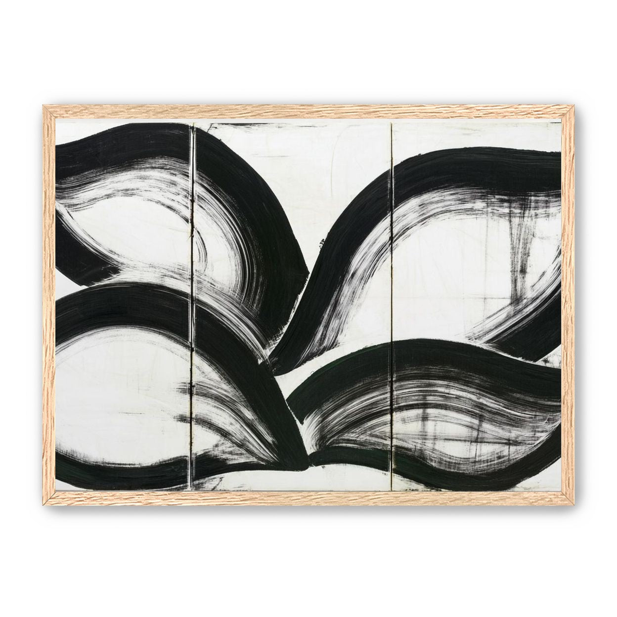 Black arcs across white panels