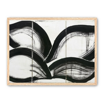 Black arcs across white panels