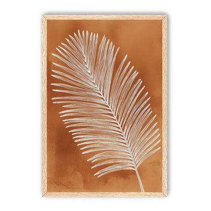 Palm frond in white ink