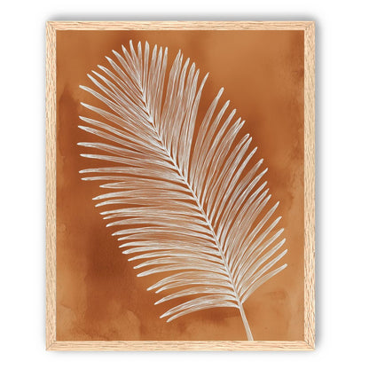 Palm frond in white ink