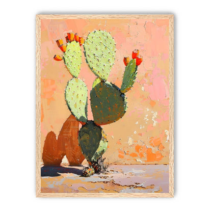 Prickly pear in sunlit plaster