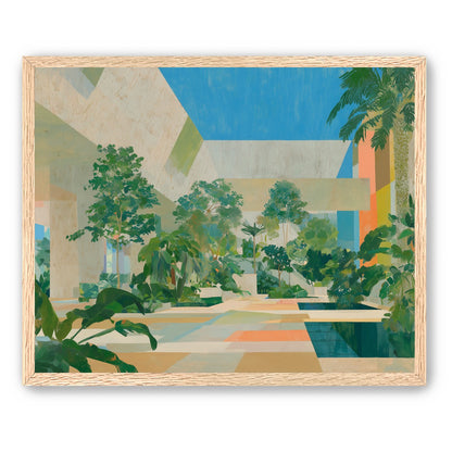 Courtyard where trees meet walls
