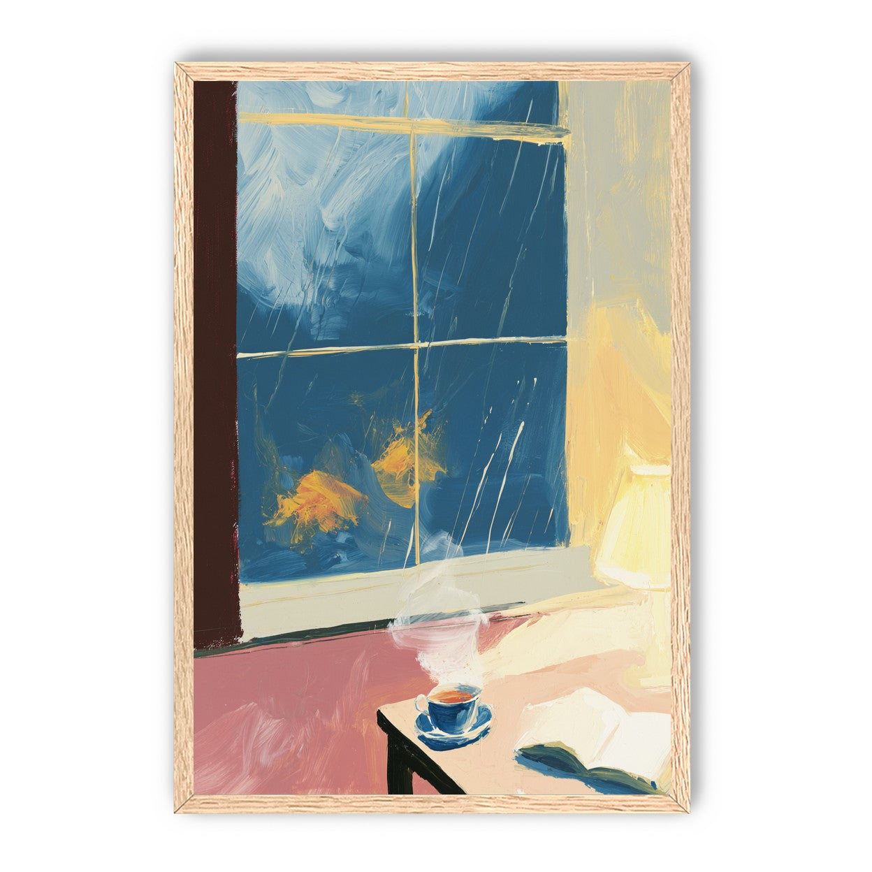 Lamplight on the rainy window
