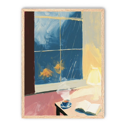Lamplight on the rainy window