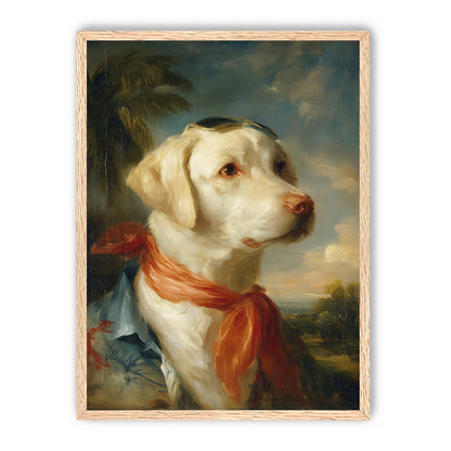 White dog in red scarf