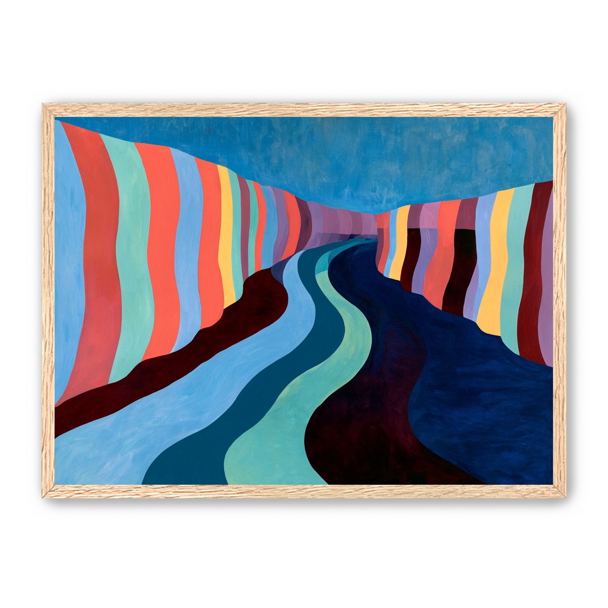 Coral stripes along the bend