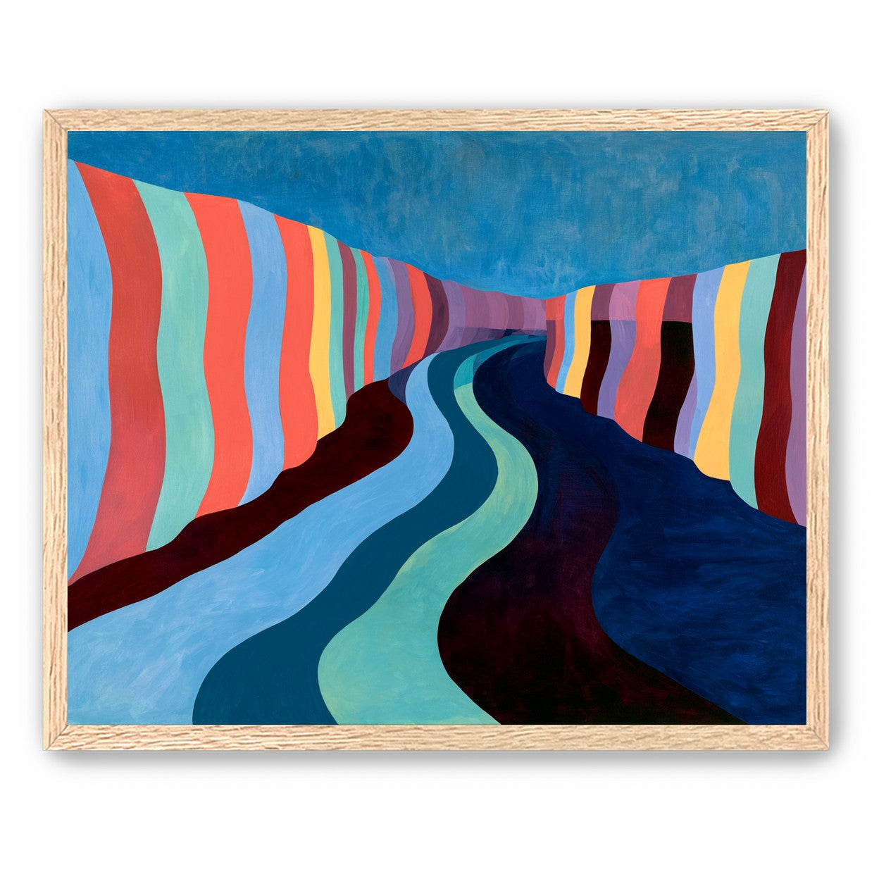 Coral stripes along the bend