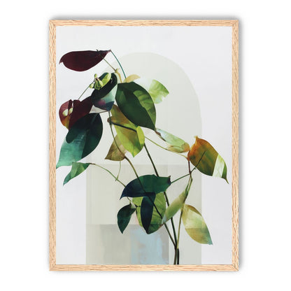 Leaves across a pale arch