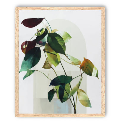 Leaves across a pale arch