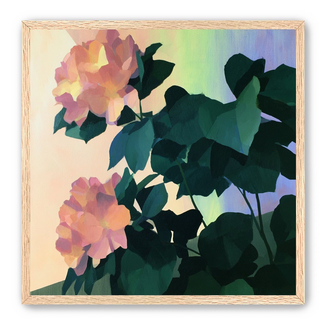 Roses against a pastel sky