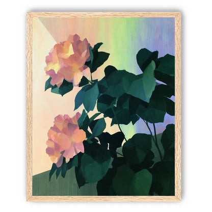 Roses against a pastel sky