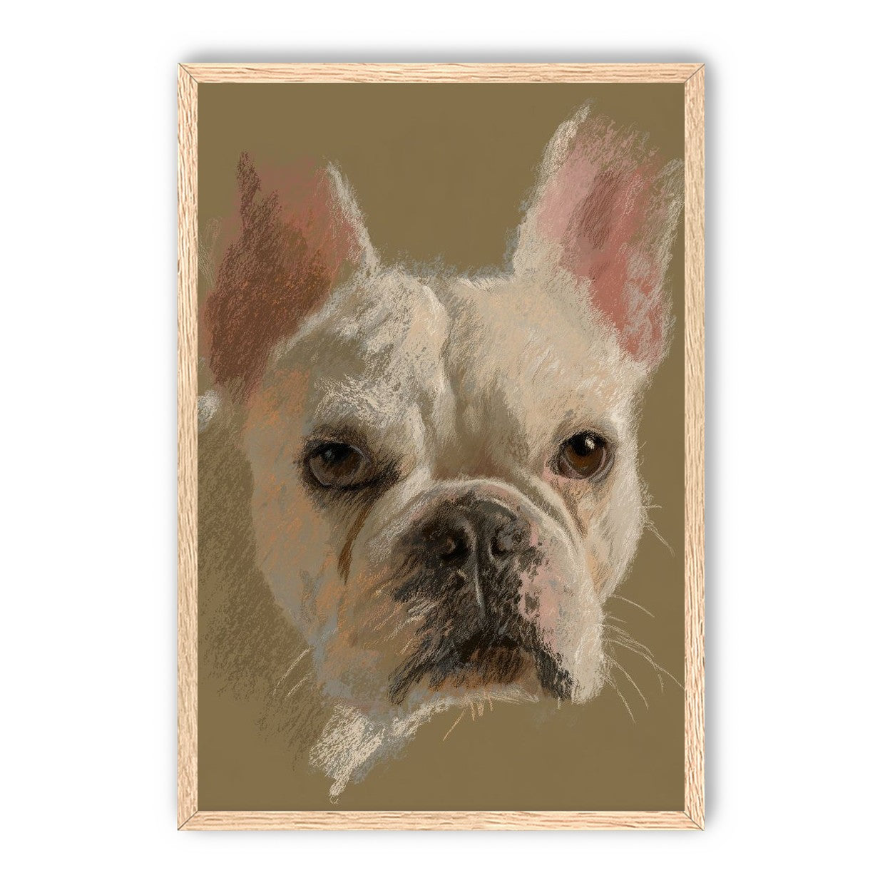 Warm browns behind white fur