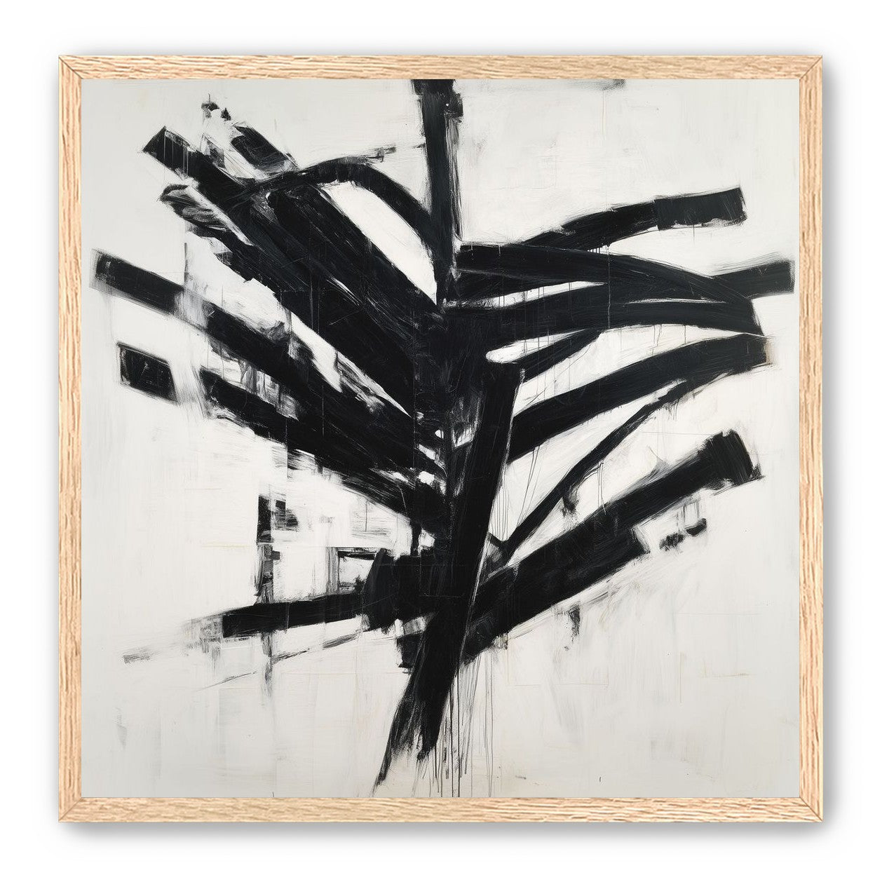 Black mass across white field