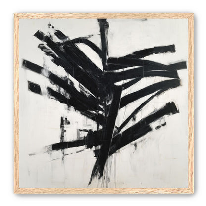 Black mass across white field