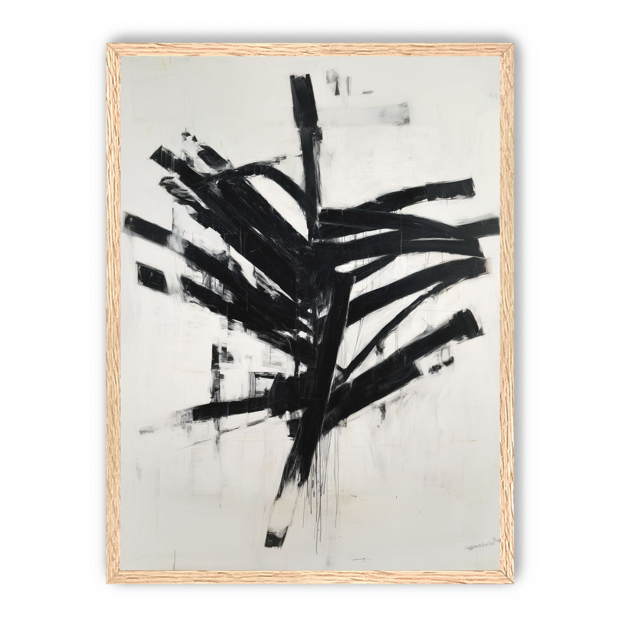 Black mass across white field