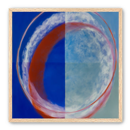 Red rim on divided blue