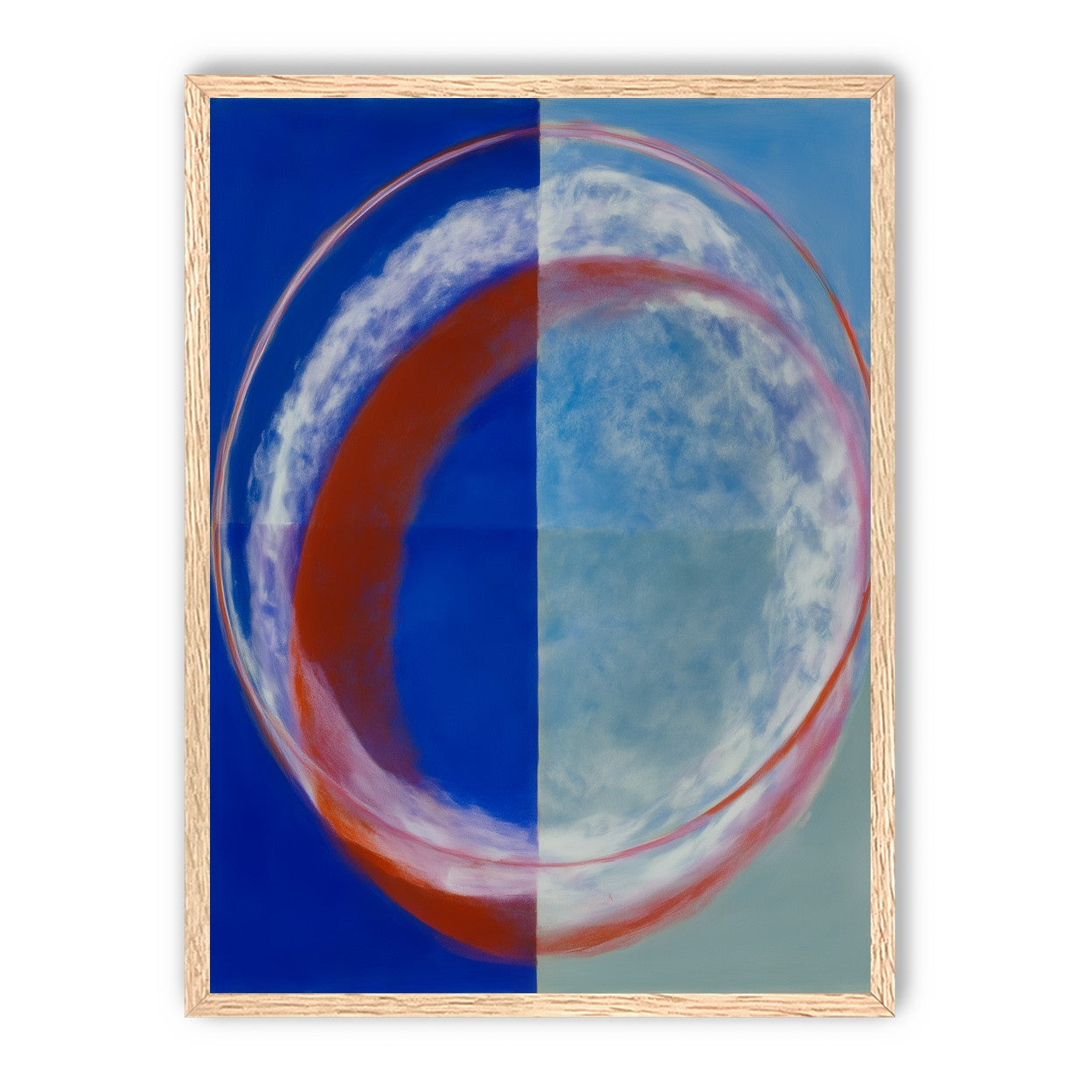 Red rim on divided blue