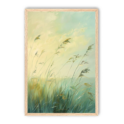 Windbent beach grass sky