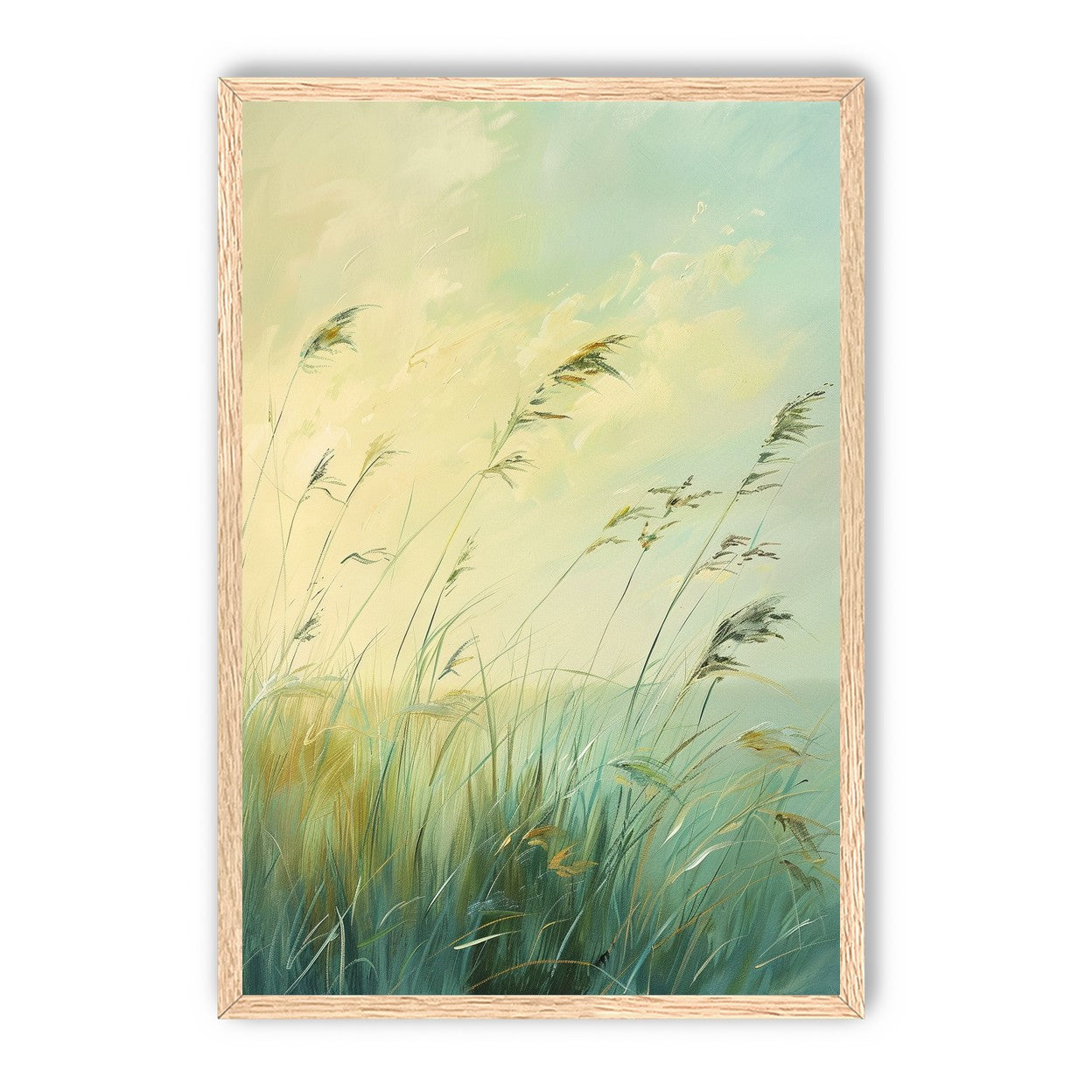 Windbent beach grass sky
