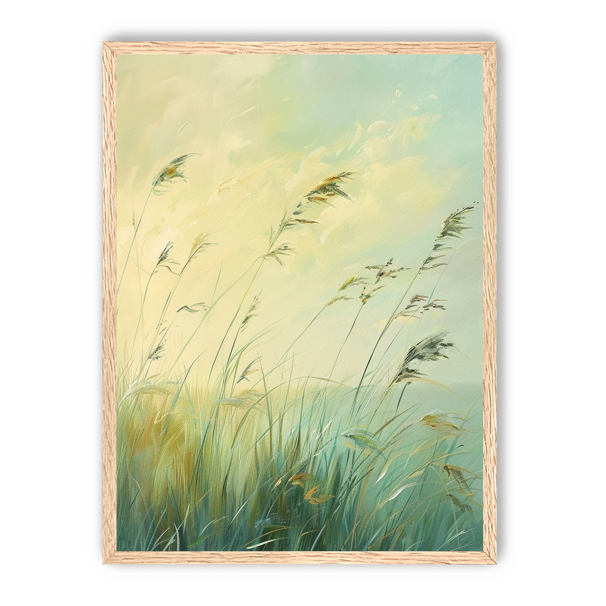 Windbent beach grass sky