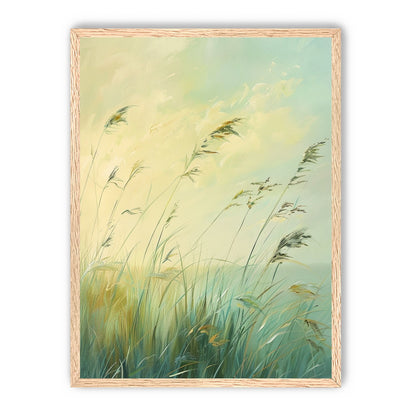Windbent beach grass sky