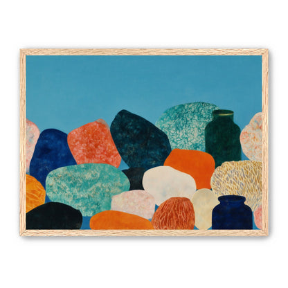 Stones beneath a blue field