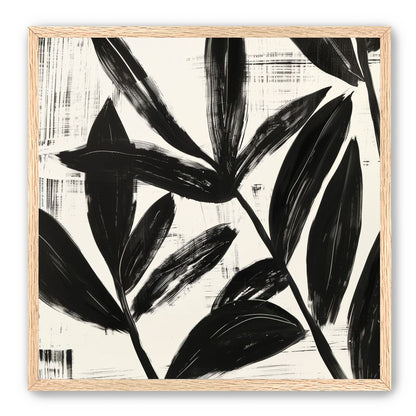 Black leaves on white grain