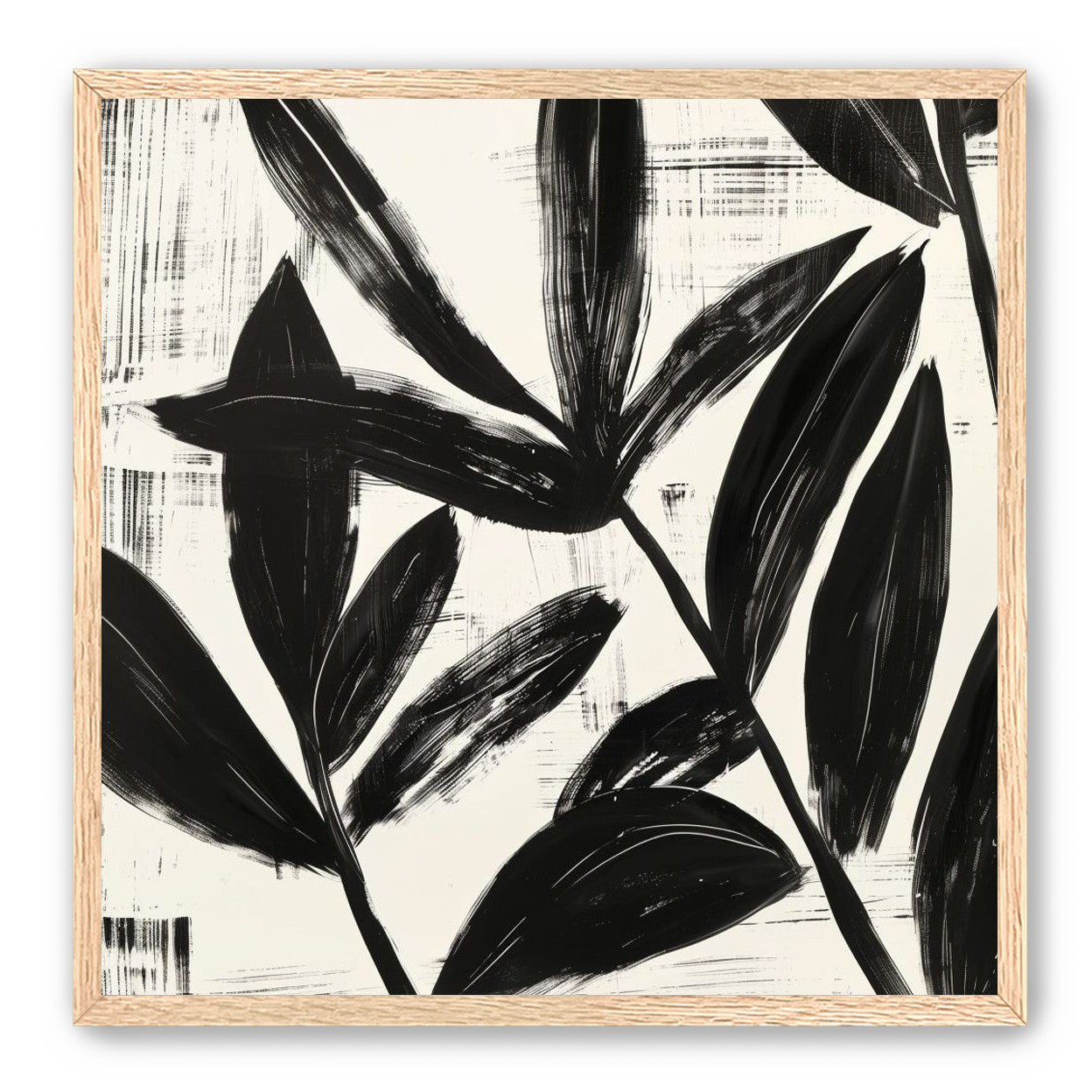 Black leaves on white grain