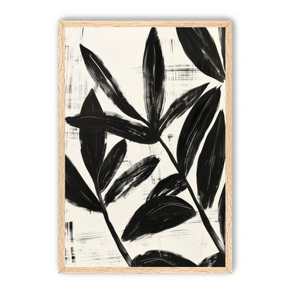 Black leaves on white grain