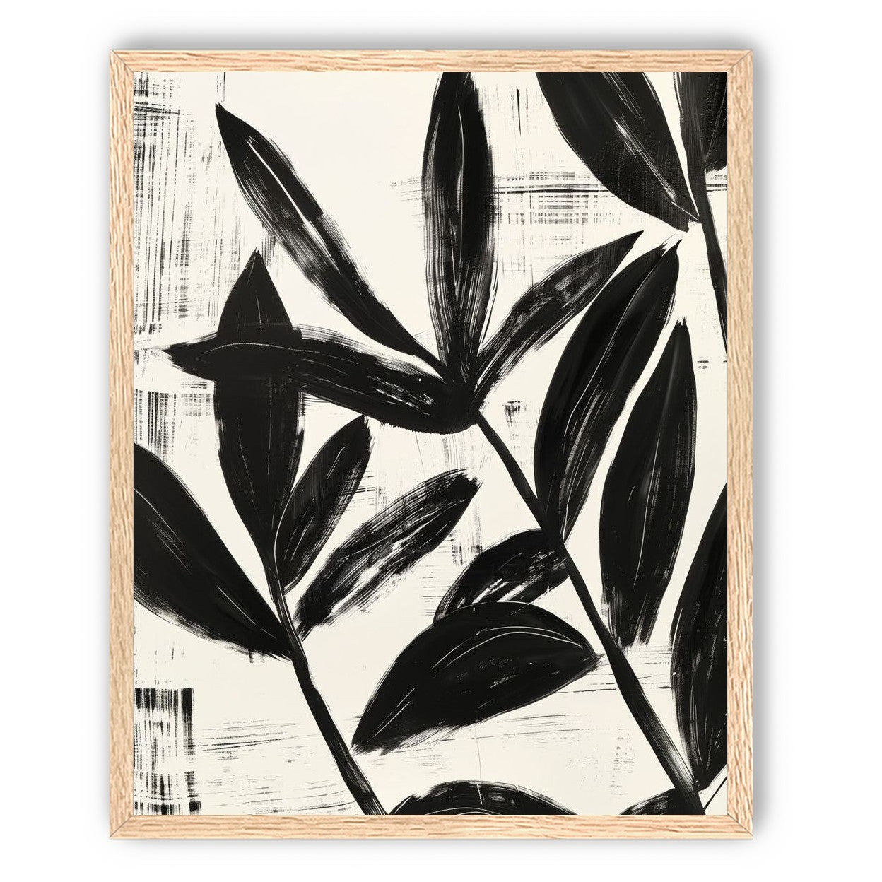 Black leaves on white grain