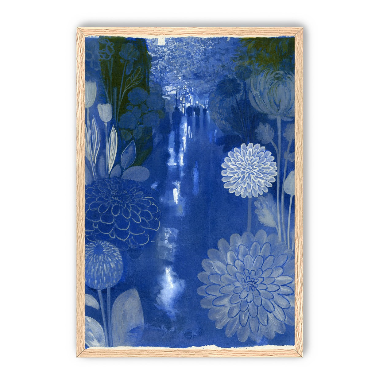 Blue garden night walk