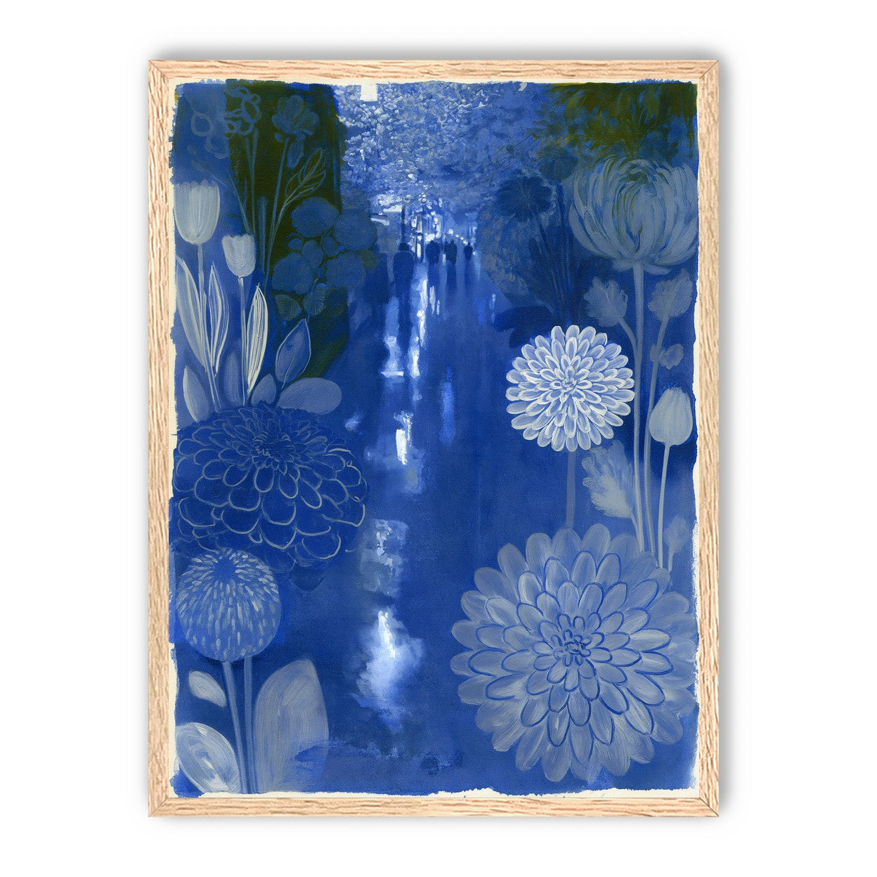 Blue garden night walk