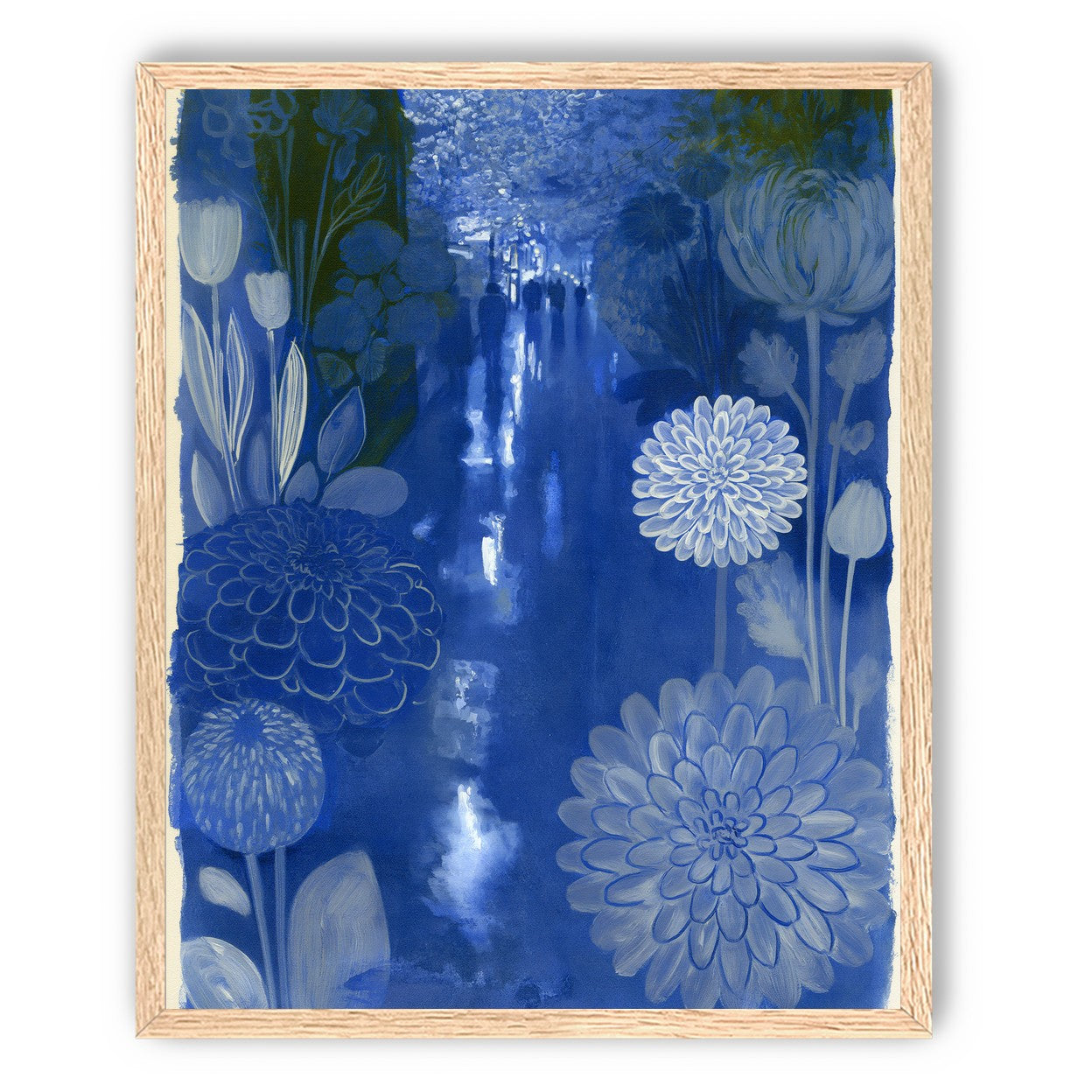 Blue garden night walk