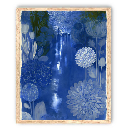 Blue garden night walk