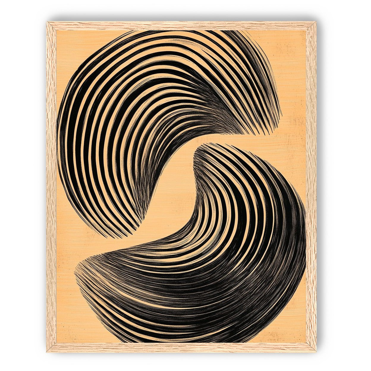 Black spiral on tan ground