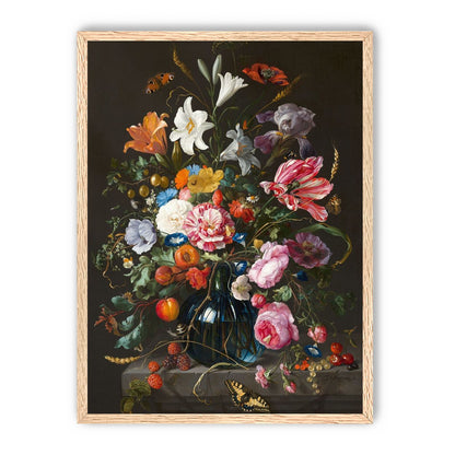 Butterflies over the blue vase