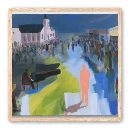 Crowd around the musicians