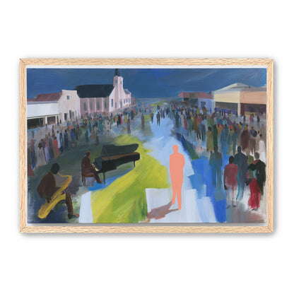Crowd around the musicians