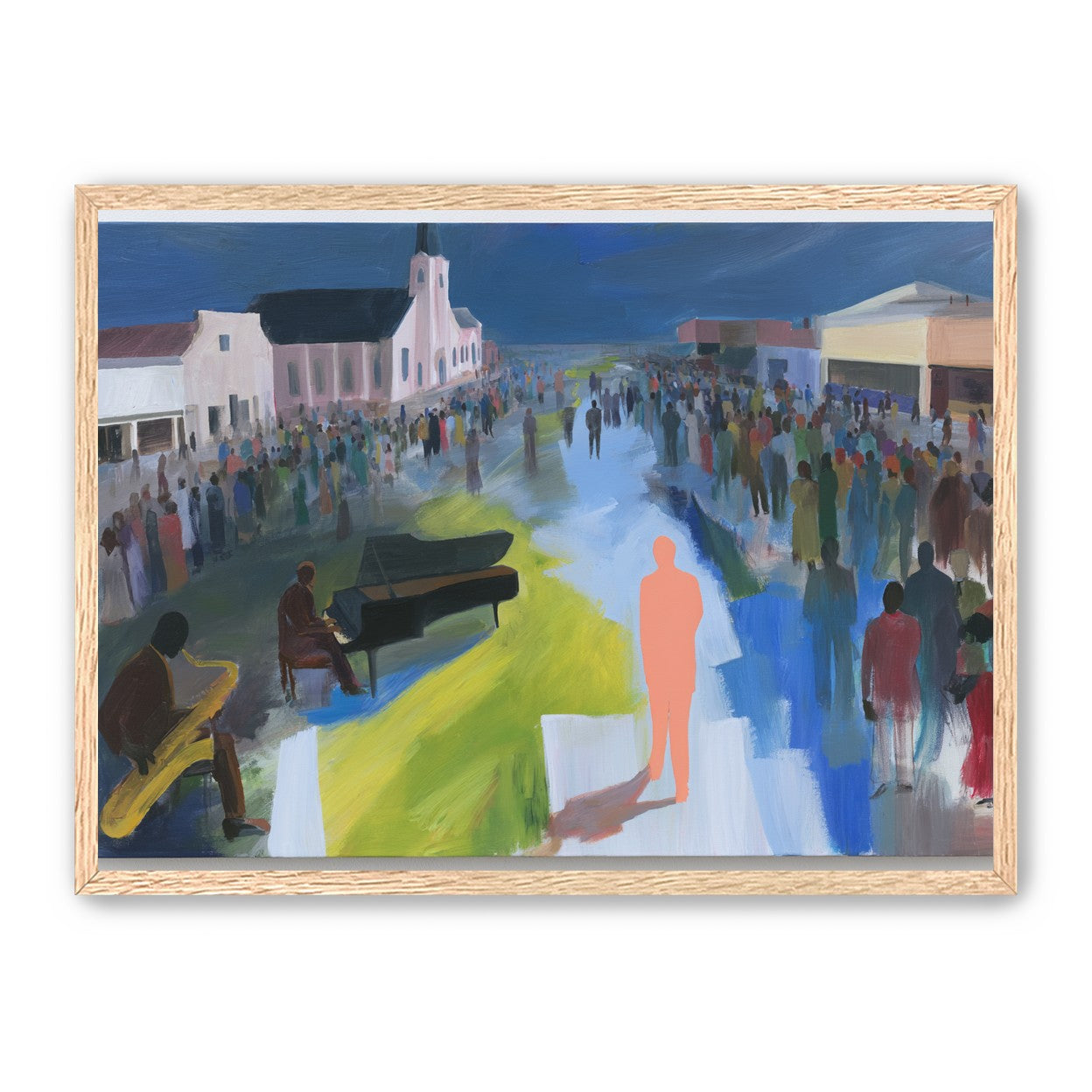 Crowd around the musicians